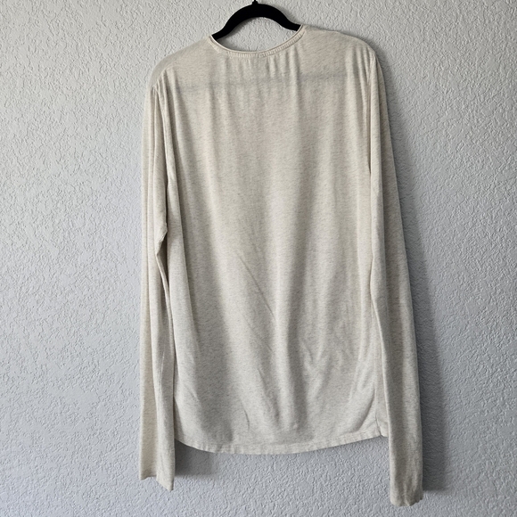 Scotch & Soda S Tan Long Sleeve Scoop Neck Tee Shirt Cotton Blend - Picture 2 of 7